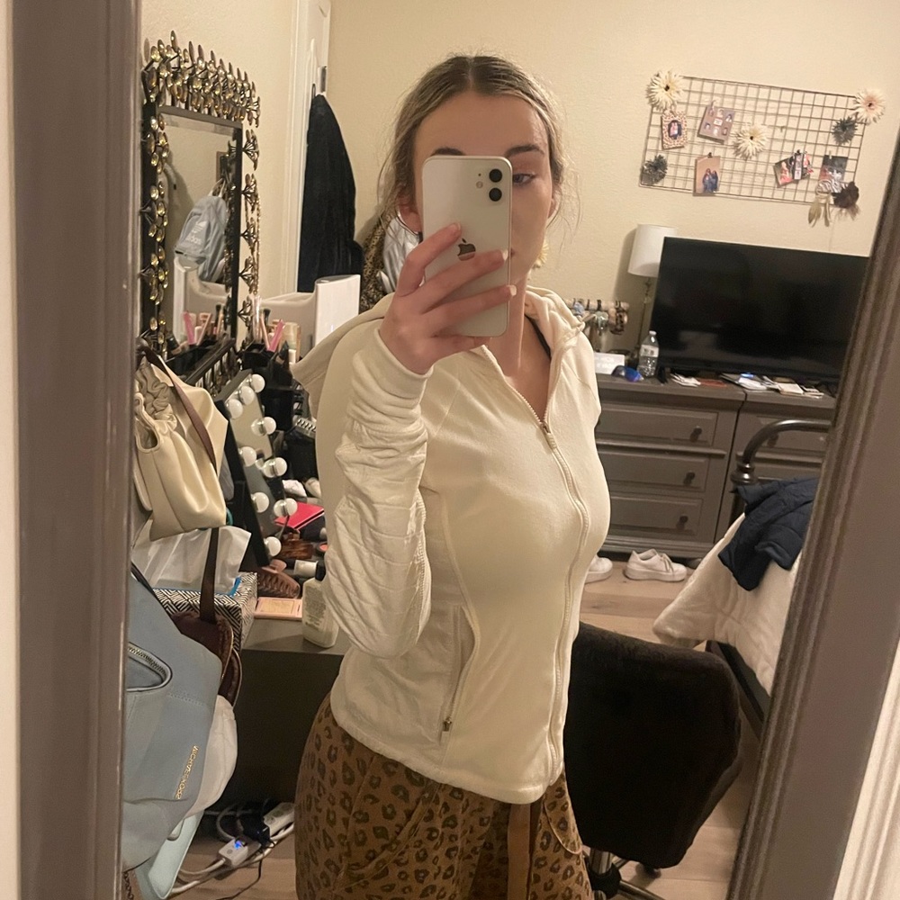 Cream Abercrombie Hoodie